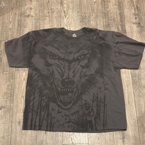 Men's Graphic Wolf T-Shirt - Black 2xL 100%cotton